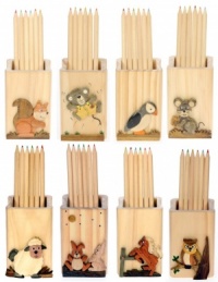 5202: Animal Pencil Cases with Colour Pencils Mix (Pack Size 12) Price Breaks Available